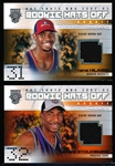 2002-03 Fleer Hot Shots Bskbl. “Rookie Hats Off” Material Cards- 2 Diff.