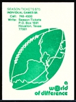 1974 Houston Texan WFL Ftbl. Schedule