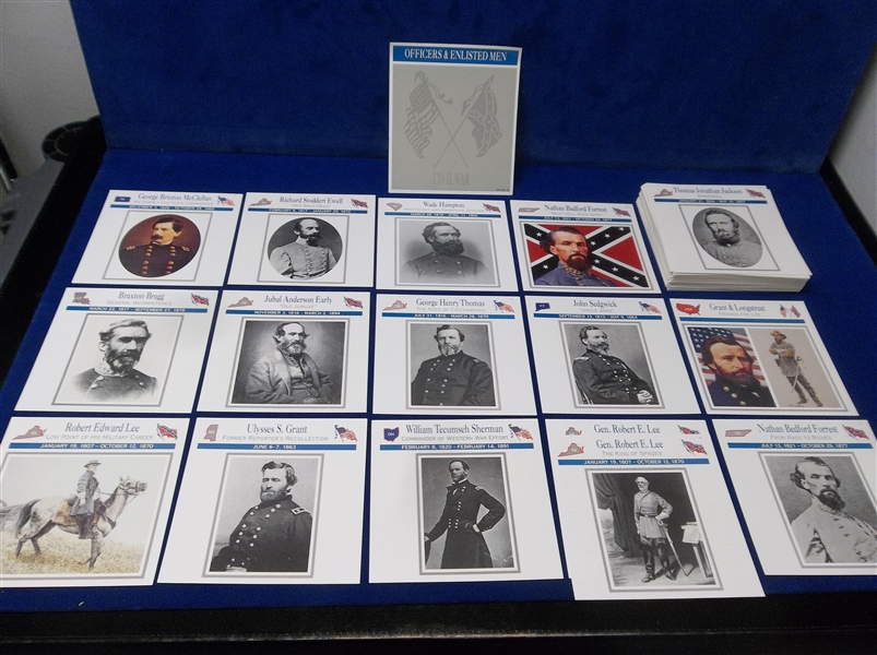1993-’96 Atlas Editions Civil War 5-7/16” x 5-3/8” Subscription Cards- “Officers & Enlisted Men”- 159 Diff.
