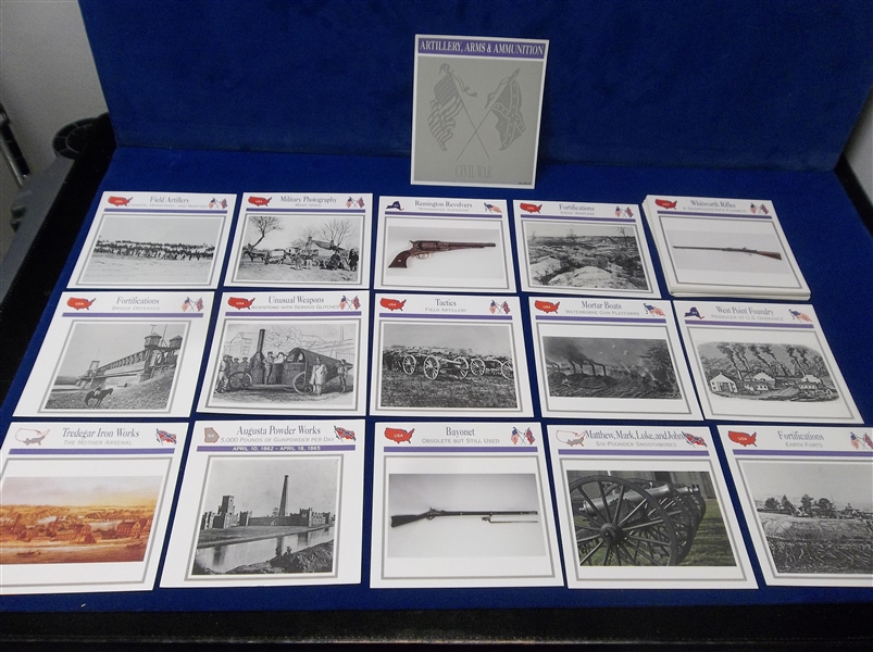 1993-’96 Atlas Editions Civil War 5-7/16” x 5-3/8” Subscription Cards- “Artillery, Arms, & Ammunition”- 67 Diff