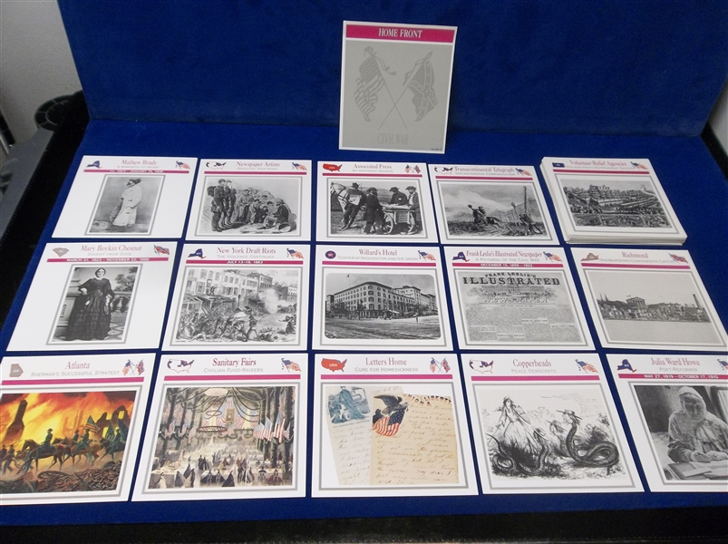 1993-’96 Atlas Editions Civil War 5-7/16” x 5-3/8” Subscription Cards- “Home Front”- 85 Diff.