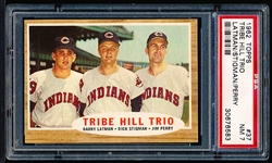 1962 Topps Baseball- #37 Tribe Hill Trio- PSA NM 7