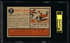 1962 Topps Baseball- #548 Bobby Del Greco, KC A’s- Hi# - SGC 84 (7 NM)