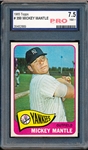 1965 Topps Baseball- #350 Mickey Mantle, Yankees- Pro Grading 7.5 (NM+)