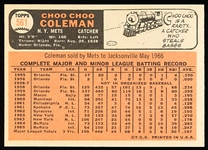 1966 Topps Baseball- Hi# - #561 Choo Choo Coleman, Mets- SP