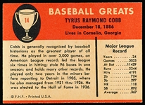 1961 Fleer Baseball Greats- #14 Ty Cobb