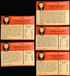 1961 Fleer Baseball Greats- 5 Diff