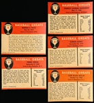 1961 Fleer Baseball Greats- 5 Diff