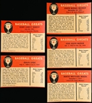 1961 Fleer Baseball Greats- 5 Diff