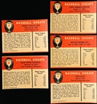 1961 Fleer Baseball Greats- 5 Diff