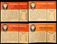 1961 Fleer Baseball Greats- 4 Diff