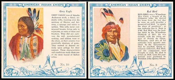1954 Red Man Tobacco Indian Chiefs- 8 Diff