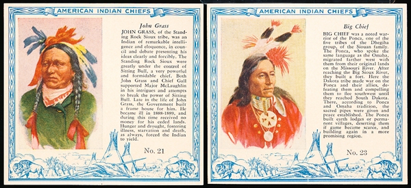 1954 Red Man Tobacco Indian Chiefs- 7 Diff