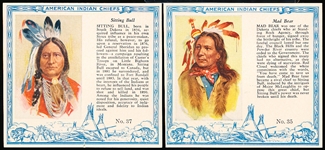 1954 Red Man Tobacco Indian Chiefs- 5 Diff