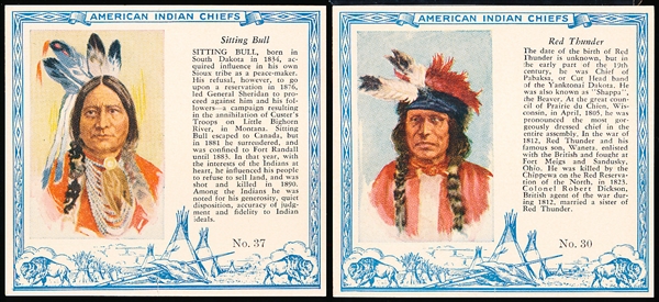1954 Red Man Tobacco Indian Chiefs- 8 Diff