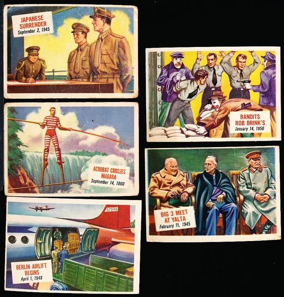 1954 Topps “Scoops” Non Sport Issue- 5 Diff