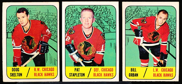 1967-68 Topps Hockey- 3 Diff Chicago Black Hawks