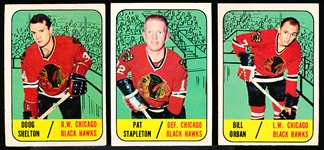 1967-68 Topps Hockey- 3 Diff Chicago Black Hawks
