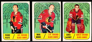 1967-68 Topps Hockey- 3 Diff Chicago Black Hawks