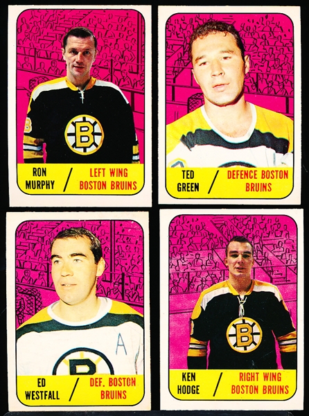 1967-68 Topps Hockey- 4 Diff Boston Bruins