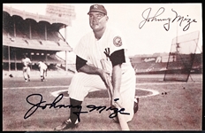 Autographed N.Y. Yankees MLB Reprint B/W 3-3/8” x 5-3/8” TCMA? Card/Photo- Johnny Mize, Yankees