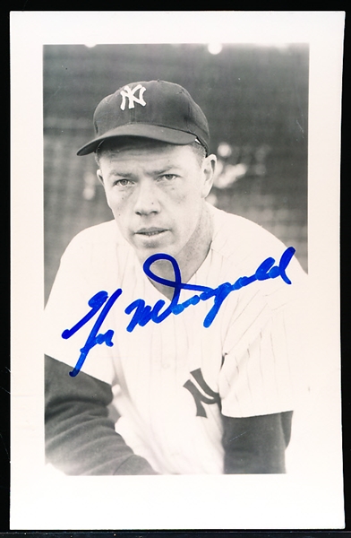 Autographed Norman Paulson N.Y. Yankees MLB B/W Photo Postcard- Gil McDougald, Yankees