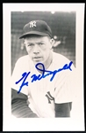 Autographed Norman Paulson N.Y. Yankees MLB B/W Photo Postcard- Gil McDougald, Yankees