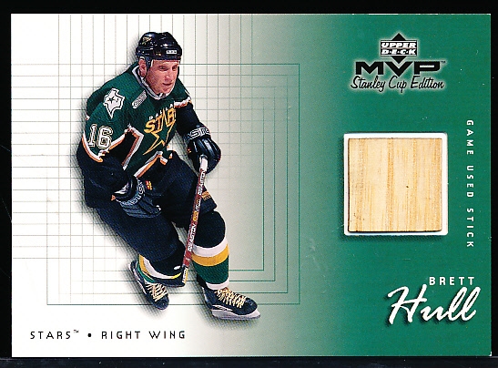 1999-00 Upper Deck MVP Stanley Cup Edition Hockey “Game-Used Stick” #GU-BH Brett Hull, Stars