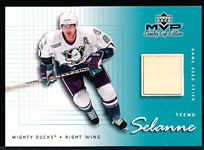 1999-00 Upper Deck MVP Stanley Cup Edition Hockey “Game-Used Stick” #GU-TS Teemu Selanne, Mighty Ducks