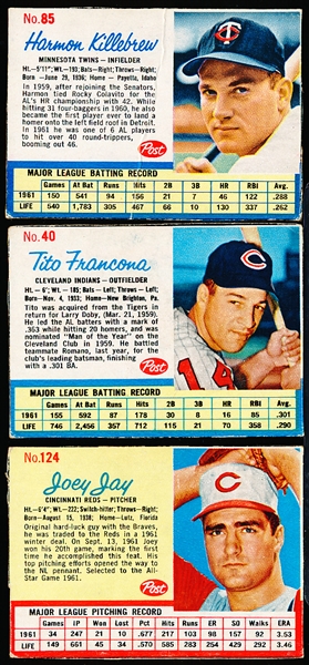 1962 Post Cereal Bb- 11 Cards