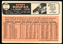 1966 Topps Bb- #100 Sandy Koufax, Dodgers
