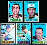 1967 Topps Baseball- 5 Diff- with Weird Blue Overprint on Fronts