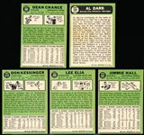 1967 Topps Baseball- 5 Diff- with Weird Blue Overprint on Fronts