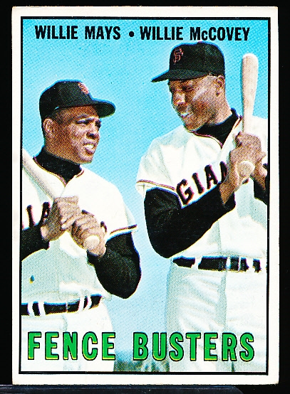 1967 Topps Baseball- #423 Fence Busters- Mays/ McCovey