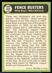 1967 Topps Baseball- #423 Fence Busters- Mays/ McCovey