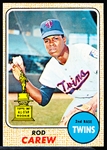 1968 Topps Baseball- #80 Rod Carew, Twins