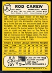 1968 Topps Baseball- #80 Rod Carew, Twins