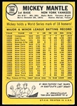 1968 Topps Baseball- #280 Mickey Mantle, Yankees