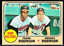 1968 Topps Baseball- #530 Bird Belters- Frank Robinson/ Brooks Robinson