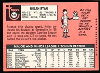 1969 Topps Baseball- #533 Nolan Ryan, Mets- 2nd Year Card