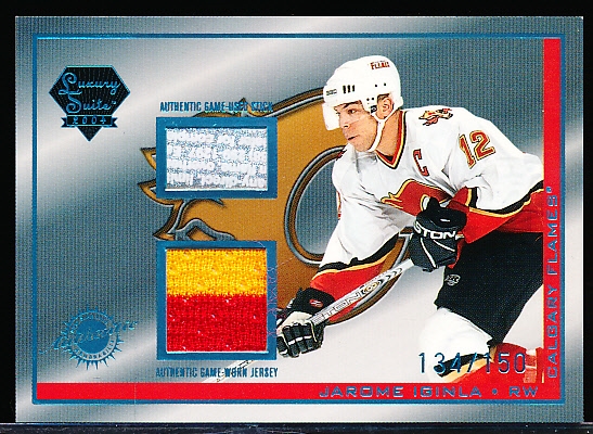 2003-04 Pacific Luxury Suite Hockey- #3 Jarome Iginla JSY/Stick Combo, Flames- #134/150