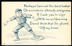 1912 J.J. Marks “3, Series Number 18- Perhaps I am not the best looker…” Pre-Linen Postcard