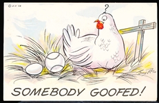 4/30/1959 Cancelled Dexter Press, Inc. “Comic Series 7571B- Somebody Goofed!” Chrome Postcard