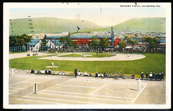 6/3/21 Cancelled I Robbins & Son “A-72272- Cricket Field, Altoona, PA.” Pre-linen Postcard