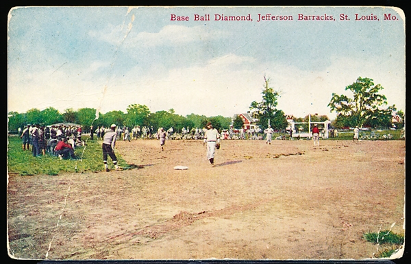 10/4/41 Cancelled Majestic Publishing Co. “508- Base Ball Diamond, Jefferson Barracks, St. Louis, MO.” Smooth Linen Postcar