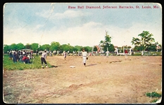 10/4/41 Cancelled Majestic Publishing Co. “508- Base Ball Diamond, Jefferson Barracks, St. Louis, MO.” Smooth Linen Postcar