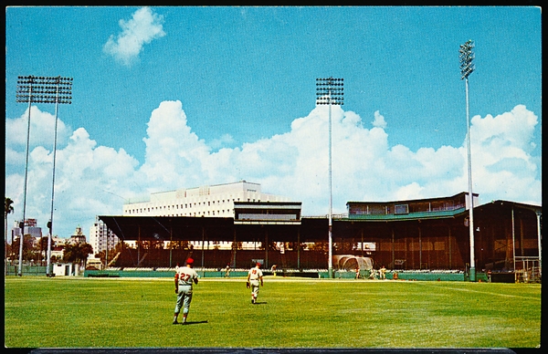 Tropical Cards “SP-8, K-18269- St. Petersburg, Florida- Al Lang Field…” Chrome Postcard