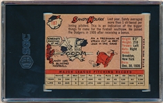 1958 Topps Baseball- #187 Sandy Koufax, Dodgers- SGC 5 (Ex)