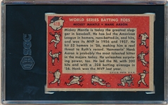 1958 Topps Baseball- #418 Mickey Mantle/ Hank Aaron- SGC 7.5 (NM+)