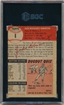 1953 Topps Baseball- #1 Jackie Robinson, Dodgers- SGC 1.5 (Fair)